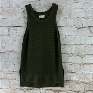 Lou & Grey Green Halter Neck Knit Tank Top, Small